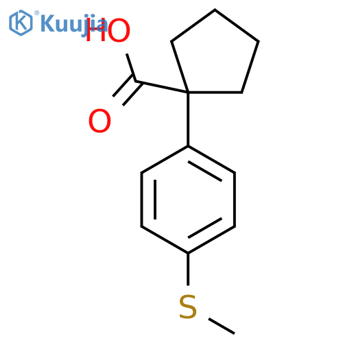 1-4-(methylsulfanyl)phenylcyclopentane-1-carboxylic acid structure