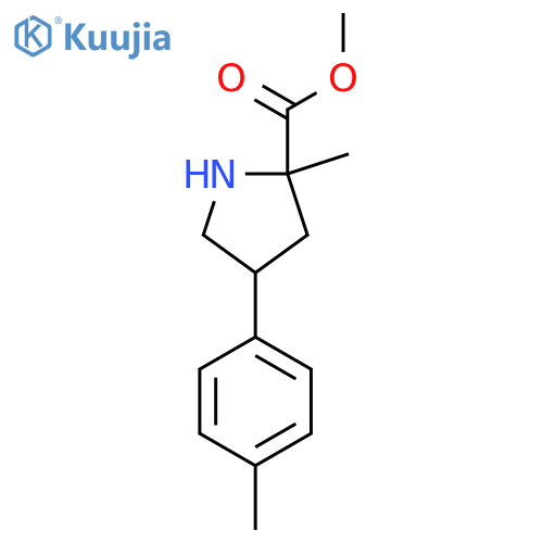 methyl 2-methyl-4-(4-methylphenyl)pyrrolidine-2-carboxylate structure