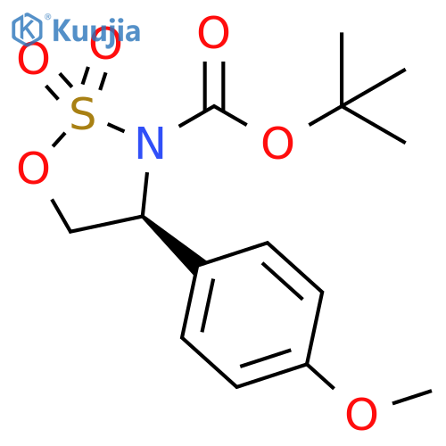(S)-tert-butyl 4-(4-methoxyphenyl)-1,2,3-oxathiazolidine-3-carboxylate 2,2-dioxide structure