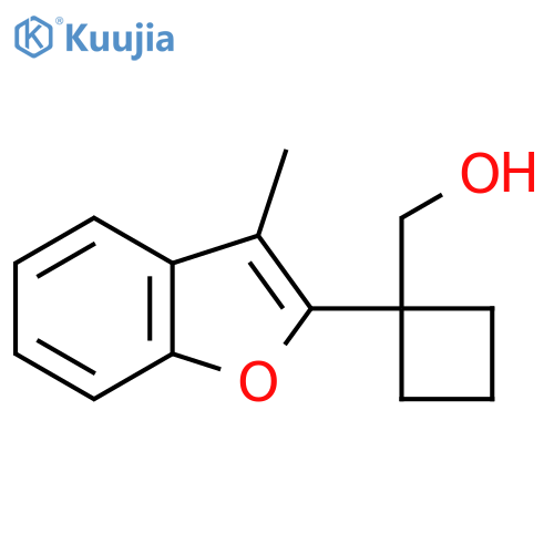1-(3-methyl-1-benzofuran-2-yl)cyclobutylmethanol structure