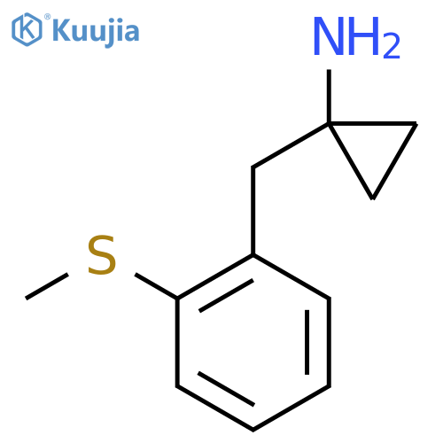 1-{2-(methylsulfanyl)phenylmethyl}cyclopropan-1-amine structure