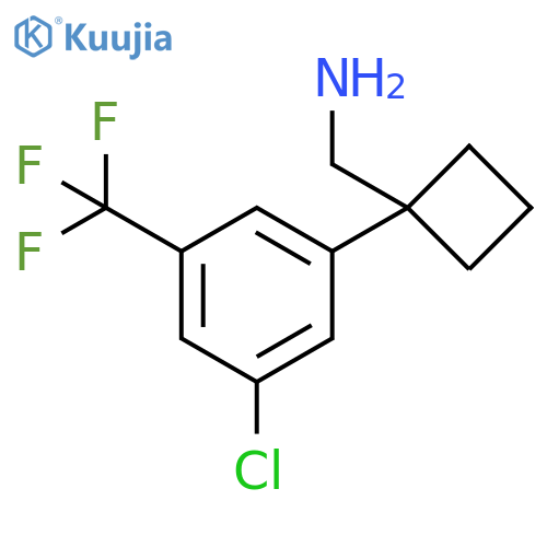{1-3-chloro-5-(trifluoromethyl)phenylcyclobutyl}methanamine structure