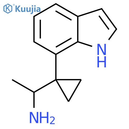 1-1-(1H-indol-7-yl)cyclopropylethan-1-amine structure