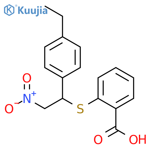 Benzoic acid, 2-[[1-(4-ethylphenyl)-2-nitroethyl]thio]- structure