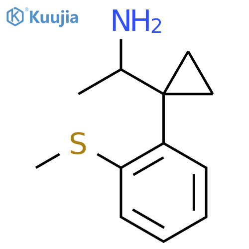1-{1-2-(methylsulfanyl)phenylcyclopropyl}ethan-1-amine structure