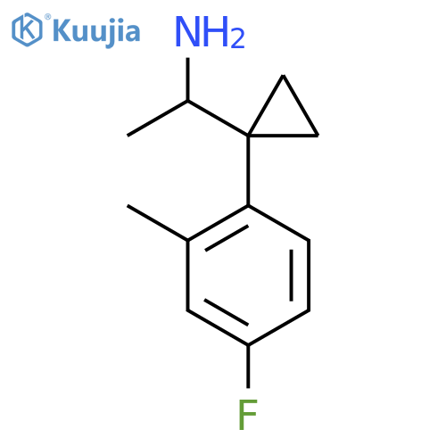 1-1-(4-fluoro-2-methylphenyl)cyclopropylethan-1-amine structure