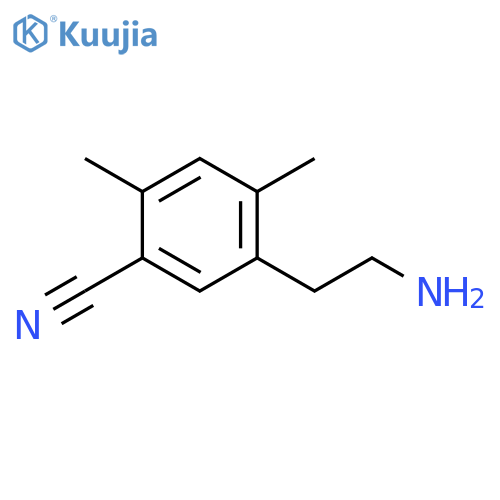 Benzonitrile, 5-(2-aminoethyl)-2,4-dimethyl- structure