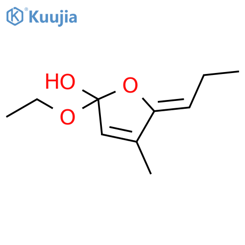 2-Furanol, 2-ethoxy-2,5-dihydro-4-methyl-5-propylidene- structure