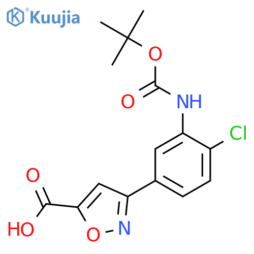 3-(3-{(tert-butoxy)carbonylamino}-4-chlorophenyl)-1,2-oxazole-5-carboxylic acid structure