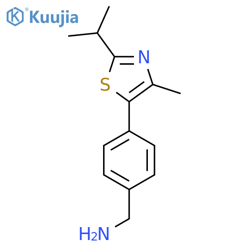 {4-4-methyl-2-(propan-2-yl)-1,3-thiazol-5-ylphenyl}methanamine structure
