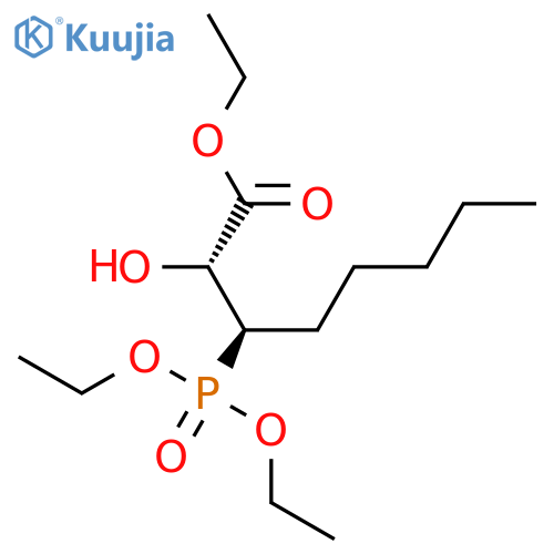 Octanoic acid, 3-(diethoxyphosphinyl)-2-hydroxy-, ethyl ester, (R*,R*)- structure