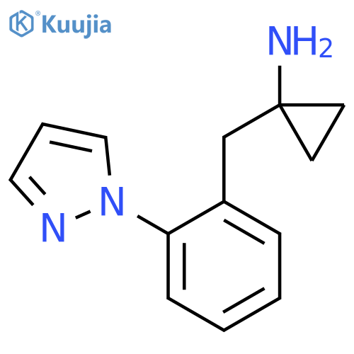 1-{2-(1H-pyrazol-1-yl)phenylmethyl}cyclopropan-1-amine structure