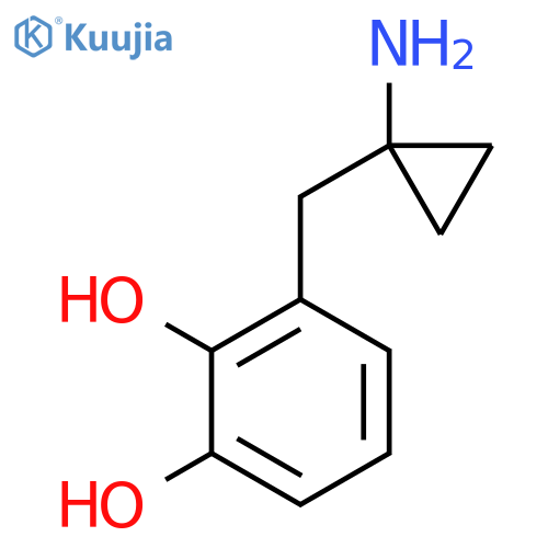 3-(1-aminocyclopropyl)methylbenzene-1,2-diol structure