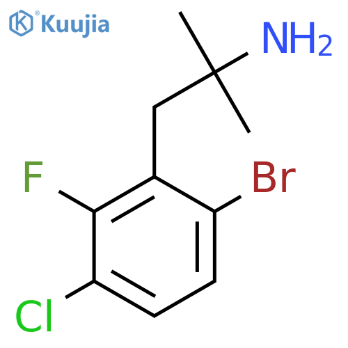 1-(6-bromo-3-chloro-2-fluorophenyl)-2-methylpropan-2-amine structure