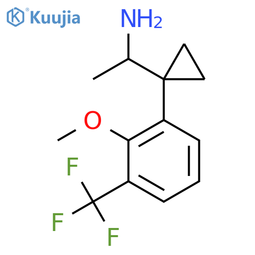 1-{1-2-methoxy-3-(trifluoromethyl)phenylcyclopropyl}ethan-1-amine structure