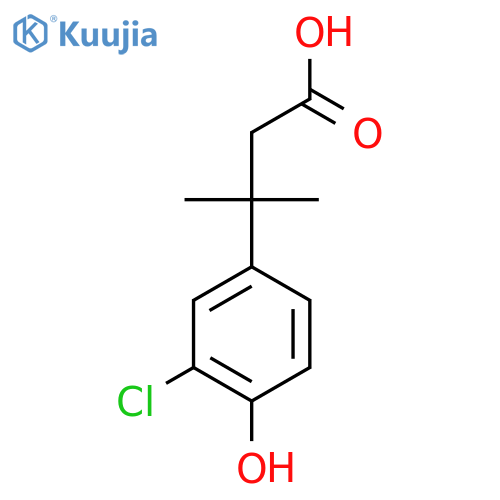 3-(3-chloro-4-hydroxyphenyl)-3-methylbutanoic acid structure