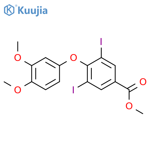 Benzoic acid, 4-(3,4-dimethoxyphenoxy)-3,5-diiodo-, methyl ester structure