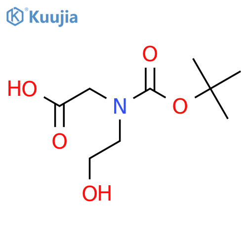 2-{(tert-butoxy)carbonyl(2-hydroxyethyl)amino}acetic acid structure