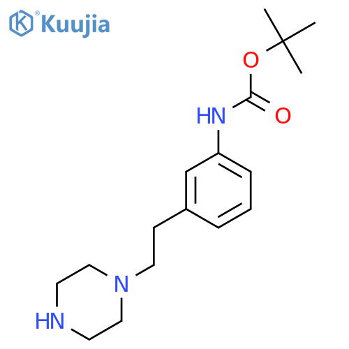 tert-butyl N-{3-2-(piperazin-1-yl)ethylphenyl}carbamate structure