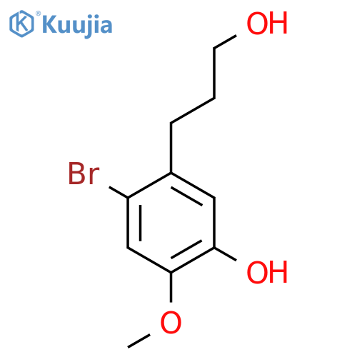 4-bromo-5-(3-hydroxypropyl)-2-methoxyphenol structure