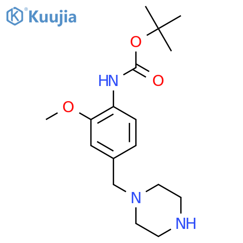tert-butyl N-{2-methoxy-4-(piperazin-1-yl)methylphenyl}carbamate structure