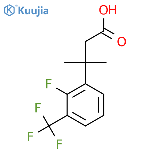 3-2-fluoro-3-(trifluoromethyl)phenyl-3-methylbutanoic acid structure