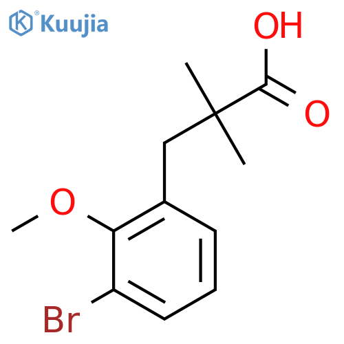 3-(3-bromo-2-methoxyphenyl)-2,2-dimethylpropanoic acid structure