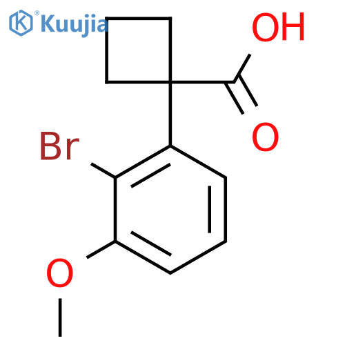 1-(2-bromo-3-methoxyphenyl)cyclobutane-1-carboxylic acid structure