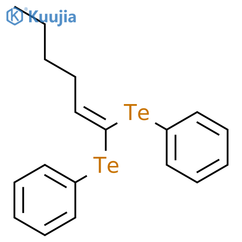 Benzene, 1,1'-[1-hexenylidenebis(telluro)]bis- structure