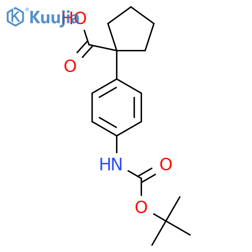 1-(4-{(tert-butoxy)carbonylamino}phenyl)cyclopentane-1-carboxylic acid structure