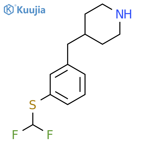 4-({3-(difluoromethyl)sulfanylphenyl}methyl)piperidine structure