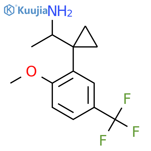 1-{1-[2-Methoxy-5-(trifluoromethyl)phenyl]cyclopropyl}ethan-1-amine structure
