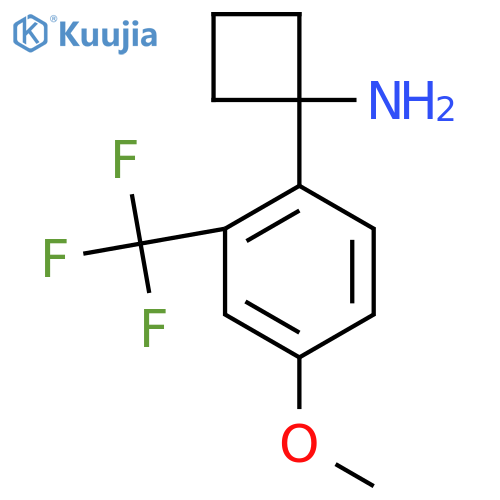 1-4-methoxy-2-(trifluoromethyl)phenylcyclobutan-1-amine structure