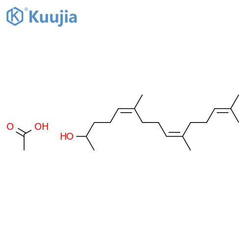 5,9,13-Pentadecatrien-2-ol, 6,10,14-trimethyl-, acetate structure