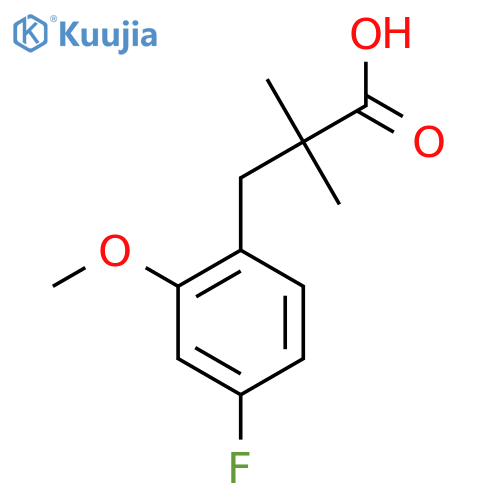 3-(4-fluoro-2-methoxyphenyl)-2,2-dimethylpropanoic acid structure