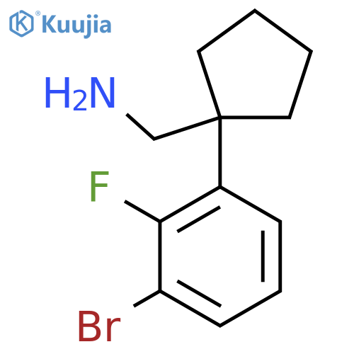 1-(3-bromo-2-fluorophenyl)cyclopentylmethanamine structure