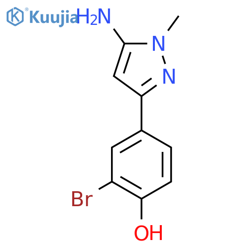4-(5-amino-1-methyl-1H-pyrazol-3-yl)-2-bromophenol structure