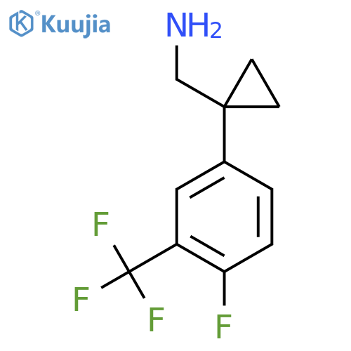 {1-4-fluoro-3-(trifluoromethyl)phenylcyclopropyl}methanamine structure