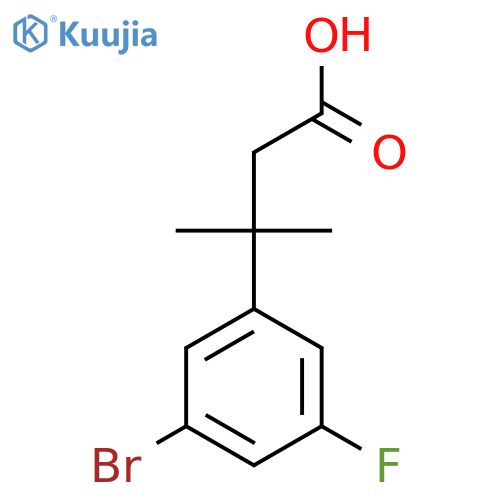3-(3-bromo-5-fluorophenyl)-3-methylbutanoic acid structure