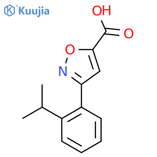 3-2-(propan-2-yl)phenyl-1,2-oxazole-5-carboxylic acid structure