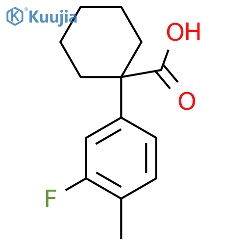 1-(3-fluoro-4-methylphenyl)cyclohexane-1-carboxylic acid structure