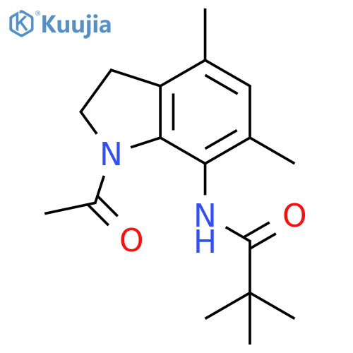 Propanamide,N-(1-acetyl-2,3-dihydro-4,6-dimethyl-1H-indol-7-yl)-2,2-dimethyl- structure