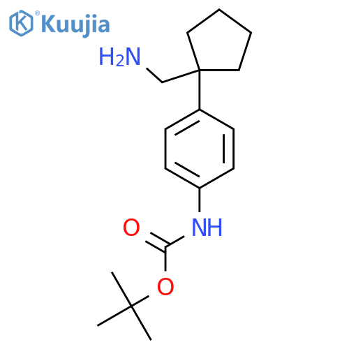 tert-butyl N-{4-1-(aminomethyl)cyclopentylphenyl}carbamate structure