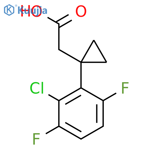 2-1-(2-chloro-3,6-difluorophenyl)cyclopropylacetic acid structure