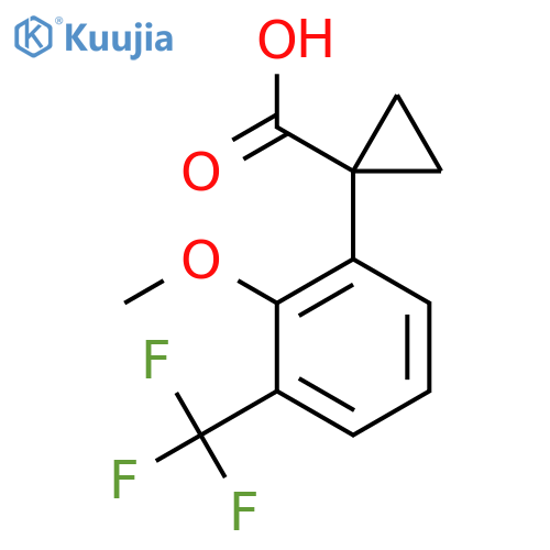 1-2-methoxy-3-(trifluoromethyl)phenylcyclopropane-1-carboxylic acid structure