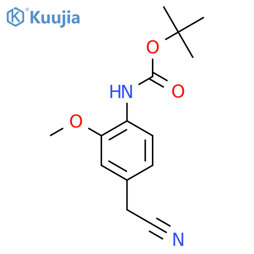 tert-butyl N-4-(cyanomethyl)-2-methoxyphenylcarbamate structure