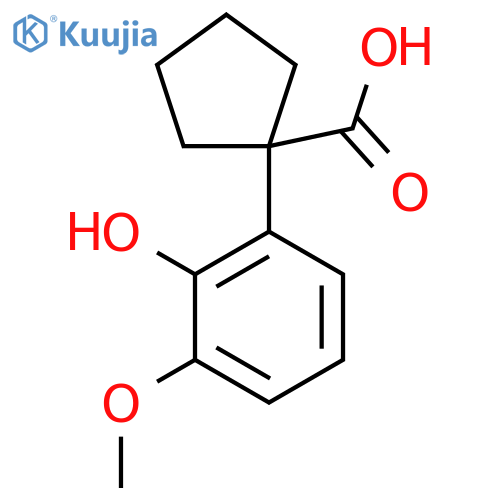 1-(2-hydroxy-3-methoxyphenyl)cyclopentane-1-carboxylic acid structure