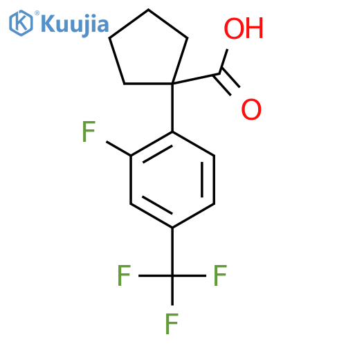 1-2-fluoro-4-(trifluoromethyl)phenylcyclopentane-1-carboxylic acid structure