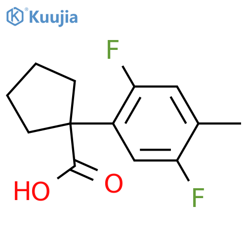 1-(2,5-difluoro-4-methylphenyl)cyclopentane-1-carboxylic acid structure
