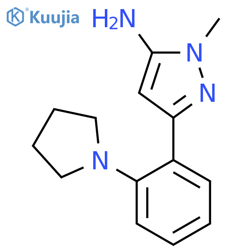 1-methyl-3-2-(pyrrolidin-1-yl)phenyl-1H-pyrazol-5-amine structure